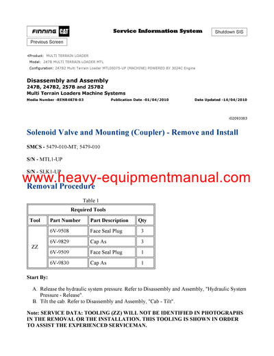 DOWNLOAD CATERPILLAR 247B MULTI TERRAIN LOADER SERVICE REPAIR MANUAL MTL