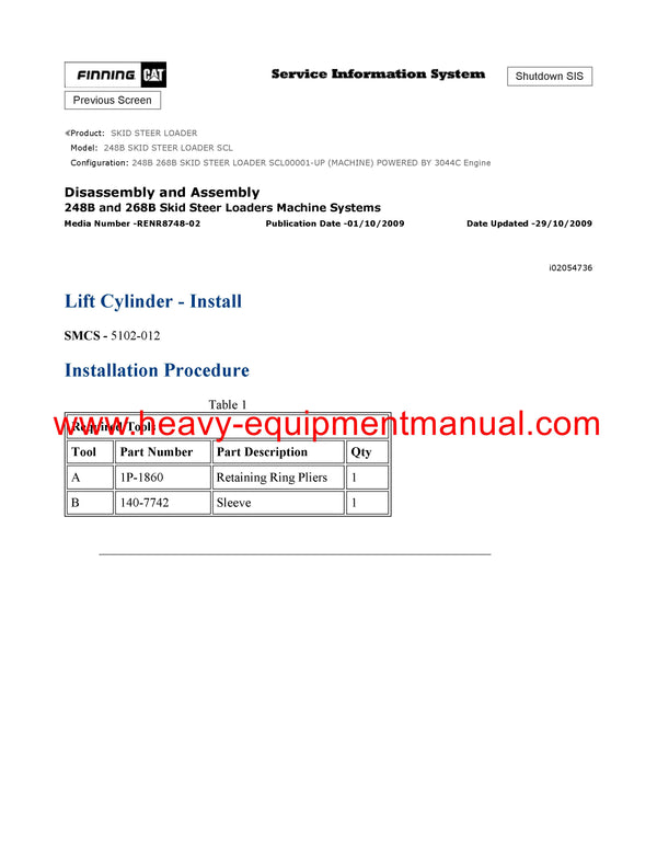 DOWNLOAD CATERPILLAR 248B SKID STEER LOADER SERVICE REPAIR MANUAL SCL