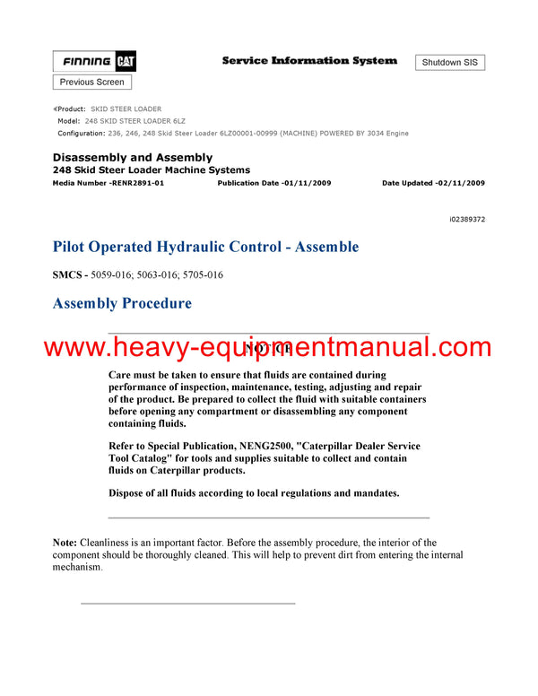 DOWNLOAD CATERPILLAR 248 SKID STEER LOADER SERVICE REPAIR MANUAL 6LZ