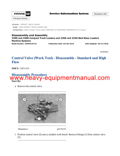 DOWNLOAD CATERPILLAR 249D COMPACT TRACK LOADER SERVICE REPAIR MANUAL GWR