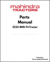 Mahindra 2525 4WD-T4 Tractor Parts Manual - PDF Download