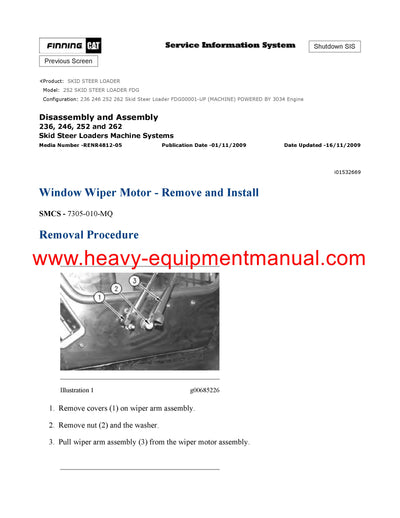 DOWNLOAD CATERPILLAR 252 SKID STEER LOADER SERVICE REPAIR MANUAL FDG