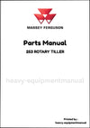 Massey Ferguson 253 ROTARY TILLER Parts Manual - Download PDF