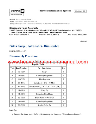DOWNLOAD CATERPILLAR 257B3 MULTI TERRAIN LOADER SERVICE REPAIR MANUAL B7H