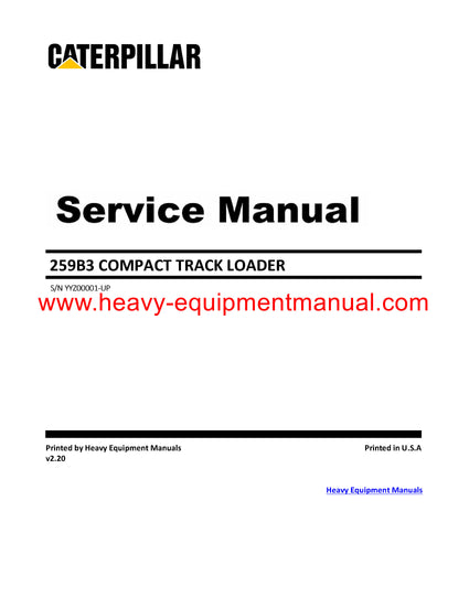 Download Caterpillar 259B3 COMPACT TRACK LOADER Full Complete Service Repair Manual YYZ Download Caterpillar 259B3 COMPACT TRACK LOADER Full Complete Service Repair Manual YYZ
