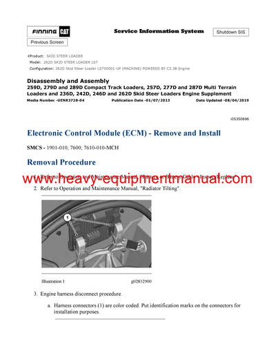 DOWNLOAD CATERPILLAR 262D SKID STEER LOADER SERVICE REPAIR MANUAL LST