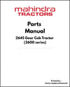 Mahindra 2645 Gear Cab Tractor (2600 series) Parts Manual - PDF Download
