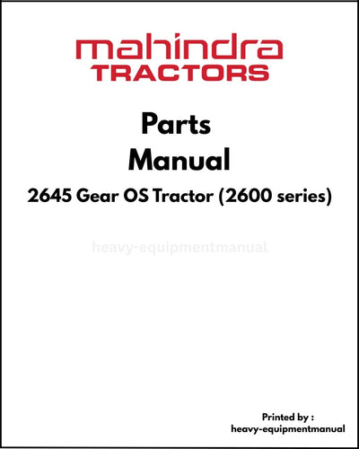 Mahindra 2645 Gear OS Tractor (2600 series) Parts Manual - PDF Download