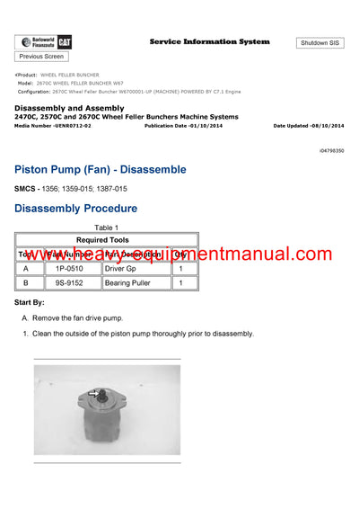 DOWNLOAD CATERPILLAR 2670C WHEEL FELLER BUNCHER SERVICE REPAIR MANUAL W67