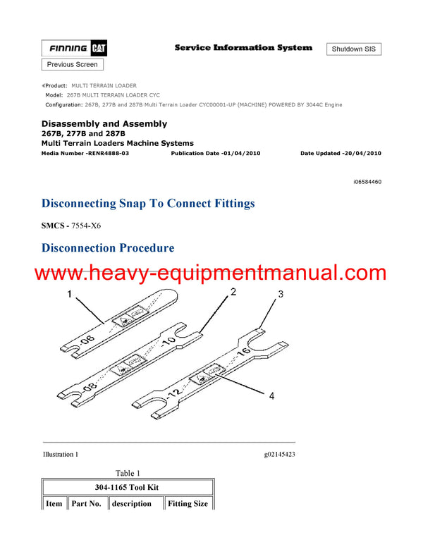 DOWNLOAD CATERPILLAR 267B MULTI TERRAIN LOADER SERVICE REPAIR MANUAL CYC