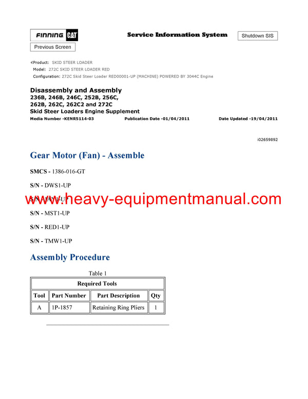 DOWNLOAD CATERPILLAR 272C SKID STEER LOADER SERVICE REPAIR MANUAL RED