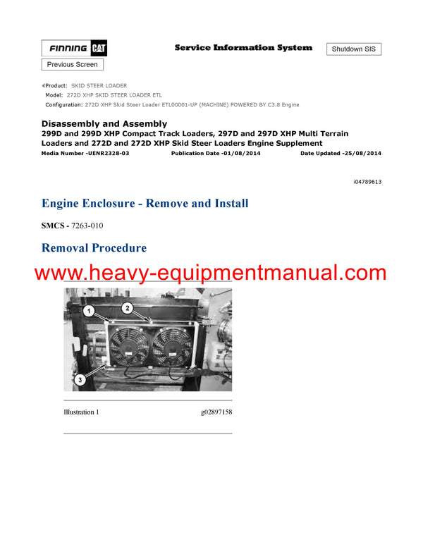 DOWNLOAD CATERPILLAR 272D XHP SKID STEER LOADER SERVICE REPAIR MANUAL ETL