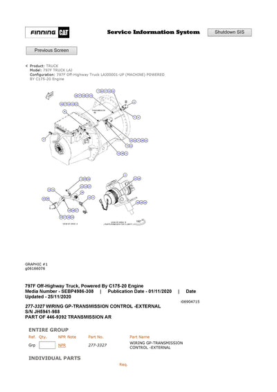 Download Caterpillar 797F Truck Parts Manual LAJ