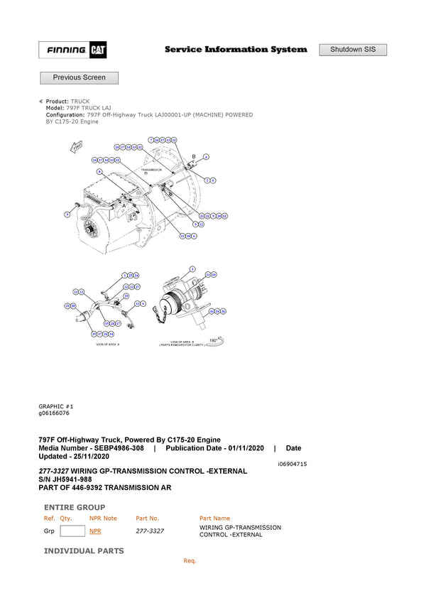 Download Caterpillar 797F Truck Parts Manual LAJ