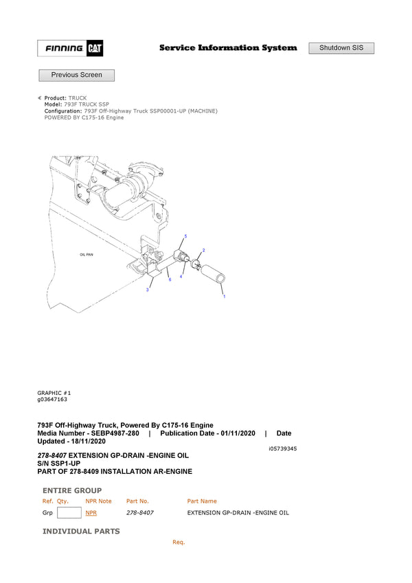 Download Caterpillar 793F Truck Parts Manual SSP