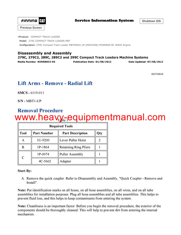 DOWNLOAD CATERPILLAR 279C COMPACT TRACK LOADER SERVICE REPAIR MANUAL MBT