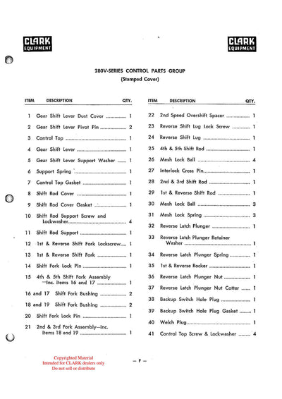 Clark 280V Transmission maintenance & service manual - PDF Download