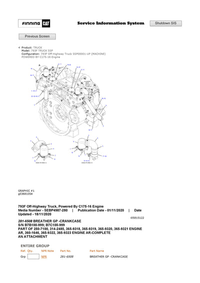 Download Caterpillar 793F Truck Parts Manual SSP