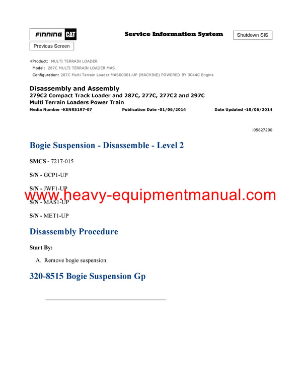 DOWNLOAD CATERPILLAR 287C MULTI TERRAIN LOADER SERVICE REPAIR MANUAL MAS