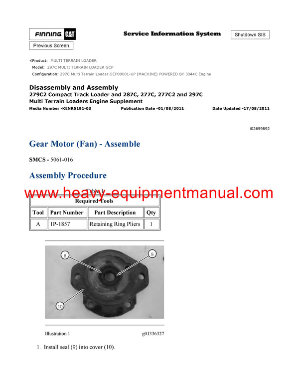 DOWNLOAD CATERPILLAR 297C MULTI TERRAIN LOADER SERVICE REPAIR MANUAL GCP