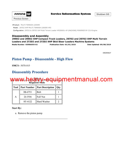 DOWNLOAD CATERPILLAR 297D2 XHP MULTI TERRAIN LOADER SERVICE REPAIR MANUAL HP2