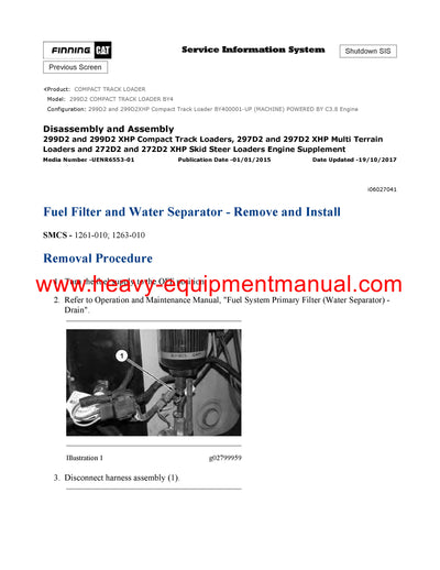 DOWNLOAD CATERPILLAR 299D2 COMPACT TRACK LOADER SERVICE REPAIR MANUAL BY4