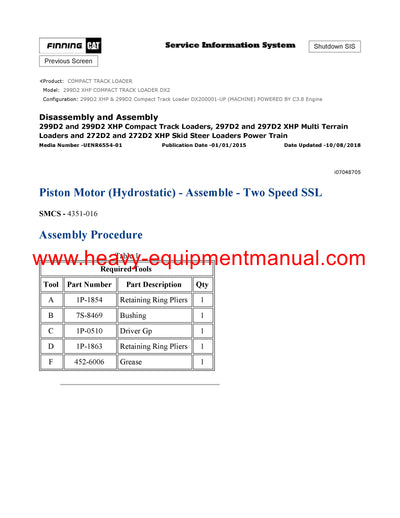 DOWNLOAD CATERPILLAR 299D2 XHP COMPACT TRACK LOADER SERVICE REPAIR MANUAL DX2
