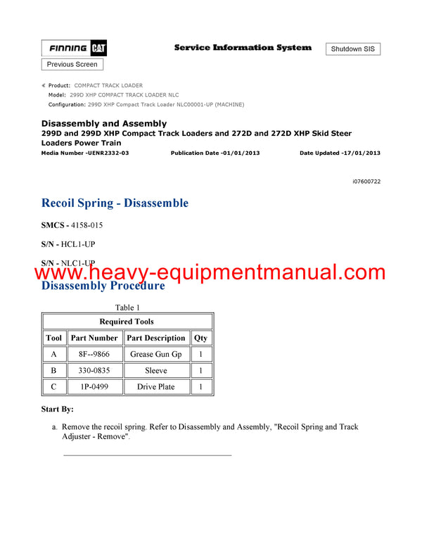 DOWNLOAD CATERPILLAR 299D XHP COMPACT TRACK LOADER SERVICE REPAIR MANUAL NLC