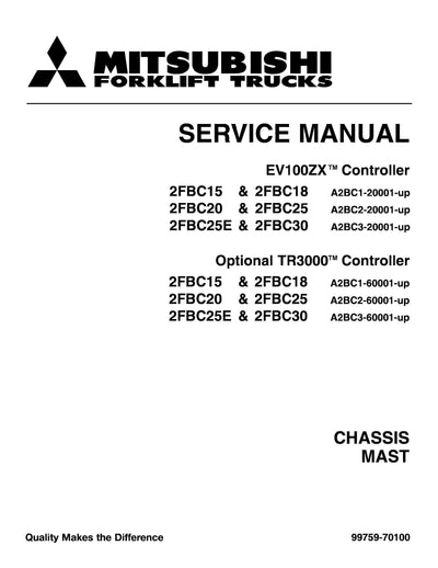 Mitsubishi 2FBC15 36-48V Forklift Service Manual