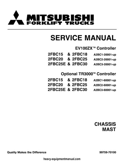 Mitsubishi 2FBC18 36-48V Forklift Service Manual