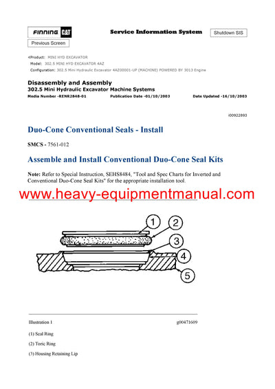 DOWNLOAD CATERPILLAR 302.5 MINI HYD EXCAVATOR SERVICE REPAIR MANUAL 4AZ