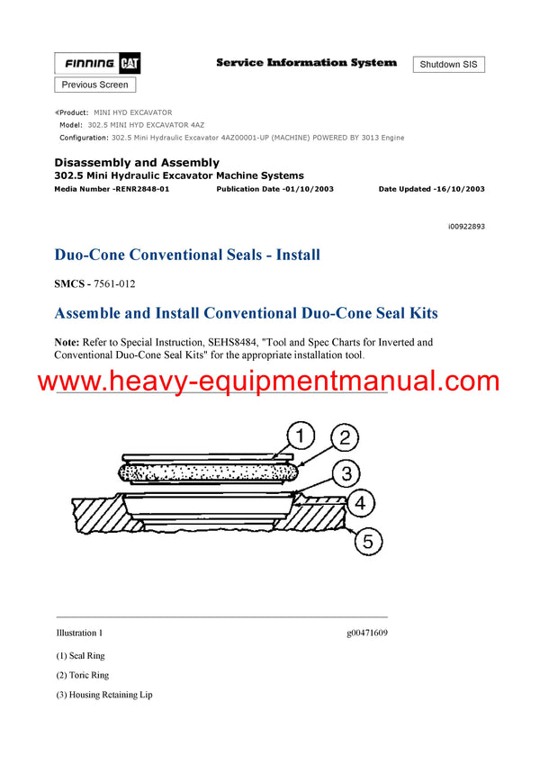 DOWNLOAD CATERPILLAR 302.5 MINI HYD EXCAVATOR SERVICE REPAIR MANUAL 4AZ