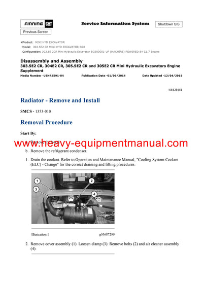 DOWNLOAD CATERPILLAR 303.5E2 CR MINI HYD EXCAVATOR SERVICE REPAIR MANUAL BG8