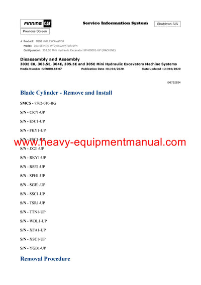 DOWNLOAD CATERPILLAR 303.5E MINI HYD EXCAVATOR SERVICE REPAIR MANUAL SFH