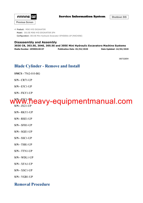 DOWNLOAD CATERPILLAR 303.5E MINI HYD EXCAVATOR SERVICE REPAIR MANUAL SFH