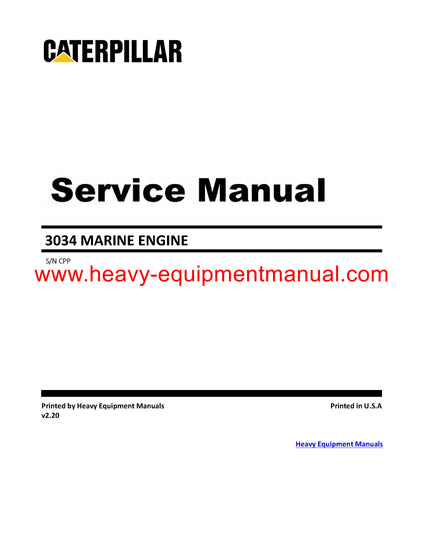 Download Caterpillar 3034 MARINE ENGINE Full Complete Service Repair Manual CPP