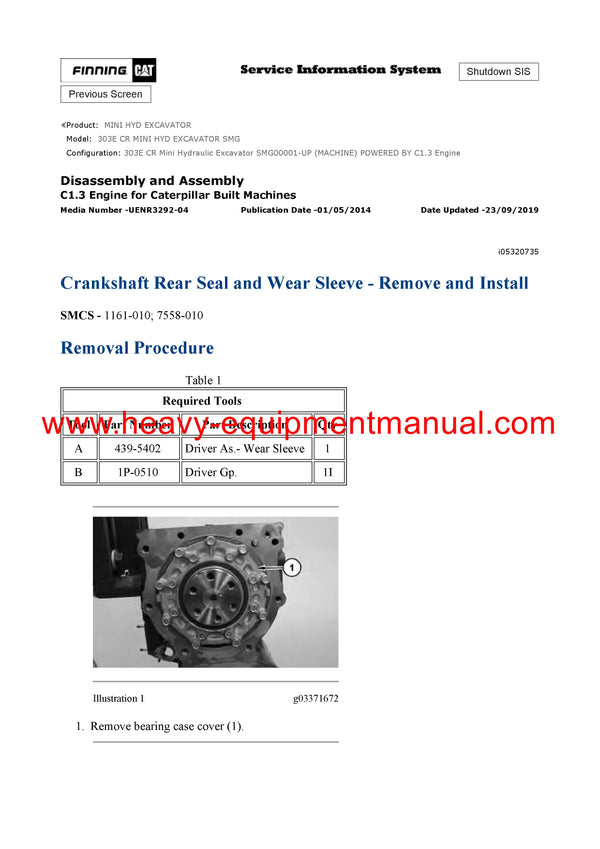 DOWNLOAD CATERPILLAR 303E CR MINI HYD EXCAVATOR SERVICE REPAIR MANUAL SMG