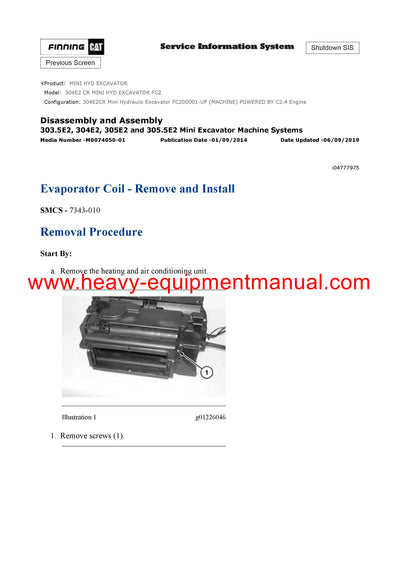 DOWNLOAD CATERPILLAR 304E2 CR MINI HYD EXCAVATOR SERVICE REPAIR MANUAL FC2