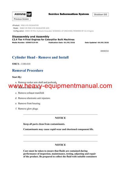 DOWNLOAD CATERPILLAR 304E2 CR MINI HYD EXCAVATOR SERVICE REPAIR MANUAL GC5