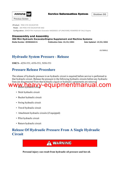 Download Caterpillar 304 MINI HYD EXCAVATOR Full Complete Service Repair Manual NAD