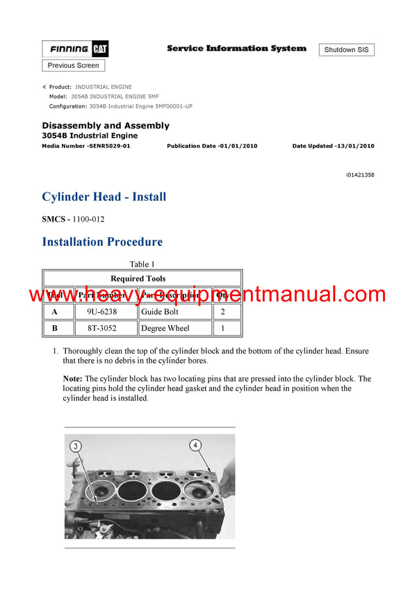 DOWNLOAD CATERPILLAR 3054B INDUSTRIAL ENGINE FULL COMPLETE SERVICE REPAIR MANUAL 5MF