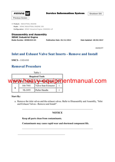 Download Caterpillar 3054C INDUSTRIAL ENGINE Full Complete Service Repair Manual 330