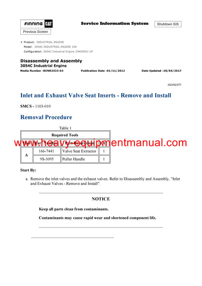 DOWNLOAD CATERPILLAR 3054C INDUSTRIAL ENGINE SERVICE REPAIR MANUAL 334