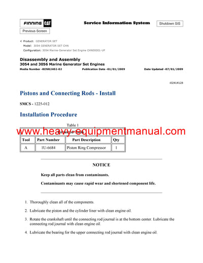 DOWNLOAD CATERPILLAR 3054 GENERATOR SET SERVICE REPAIR MANUAL TCN