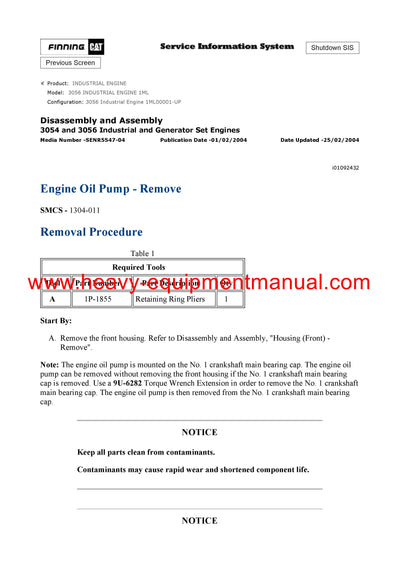 DOWNLOAD CATERPILLAR 3056 INDUSTRIAL ENGINE SERVICE REPAIR MANUAL 1ML