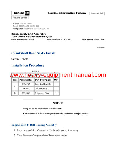 Download Caterpillar 3056 MARINE ENGINE Full Complete Service Repair Manual CKS