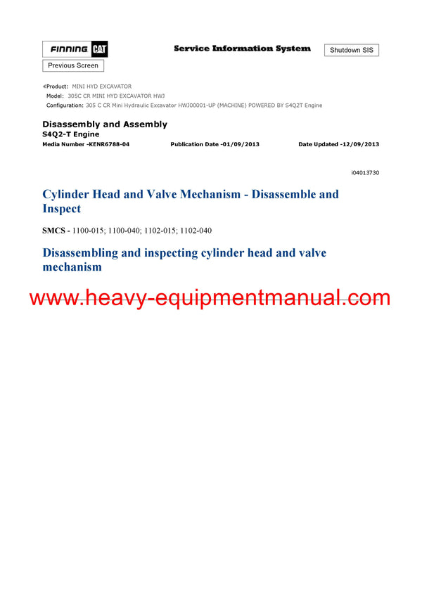 DOWNLOAD CATERPILLAR 305C CR MINI HYD EXCAVATOR SERVICE REPAIR MANUAL HWJ