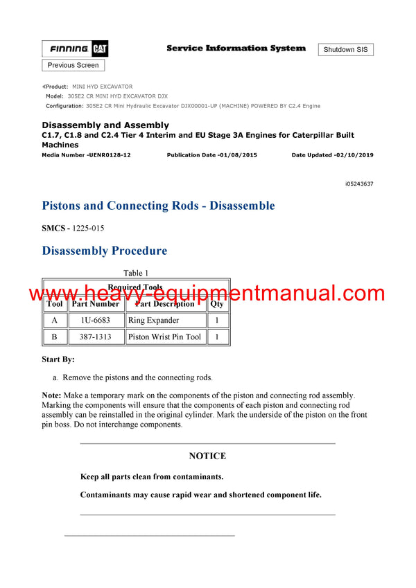 DOWNLOAD CATERPILLAR 305E2 CR MINI HYD EXCAVATOR SERVICE REPAIR MANUAL DJX