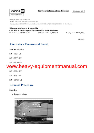DOWNLOAD CATERPILLAR 305E2 CR MINI HYD EXCAVATOR SERVICE REPAIR MANUAL PYR