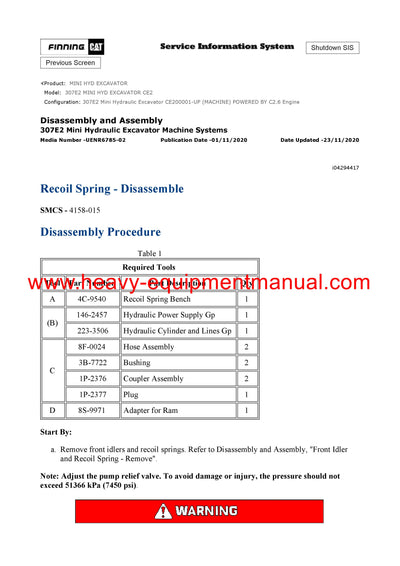 DOWNLOAD CATERPILLAR 307E2 MINI HYD EXCAVATOR Full Complete SERVICE REPAIR MANUAL CE2